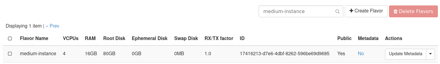 Manage Flavors in OpenStack | Openmetal Docs